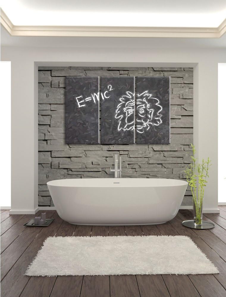 Pixxprint Albert Einstein als Leinwandbild/Grösse: 3 Teilig (120x80) cm/Wandbild/Kunstdruck/fertig b