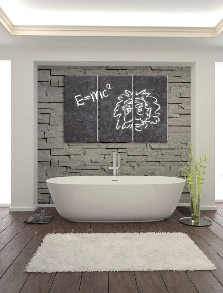 Pixxprint Albert Einstein als Leinwandbild/Grösse: 3 Teilig (120x80) cm/Wandbild/Kunstdruck/fertig b