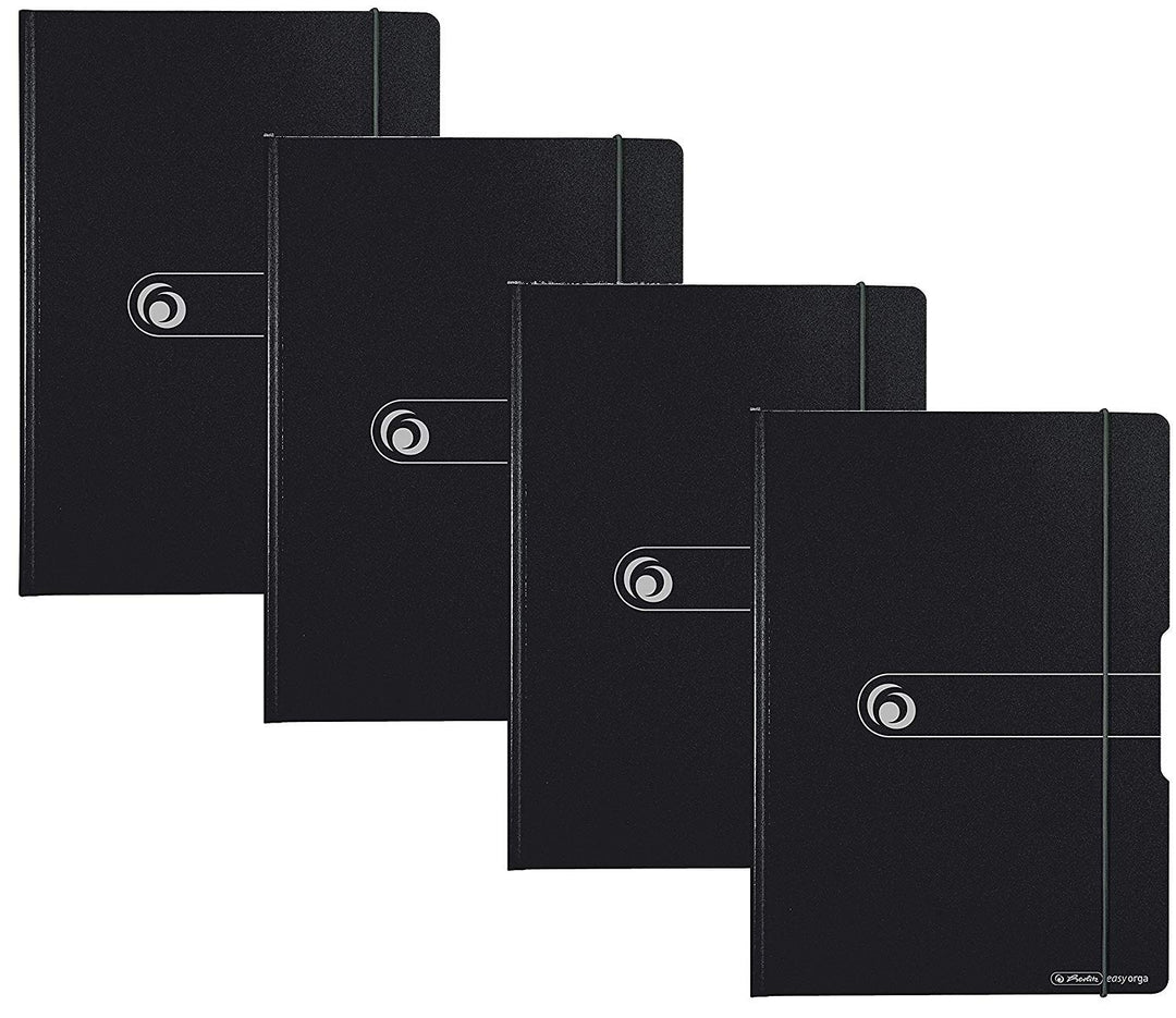 Herlitz 11217221 Klemmbrettmappe PF A4 (4 Stück, schwarz) 1 Stück schwarz 4, 1 Stück schwarz 4