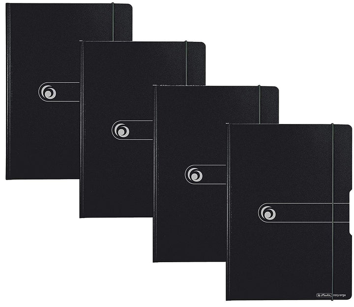 Herlitz 11217221 Klemmbrettmappe PF A4 (4 Stück, schwarz) 1 Stück schwarz 4, 1 Stück schwarz 4
