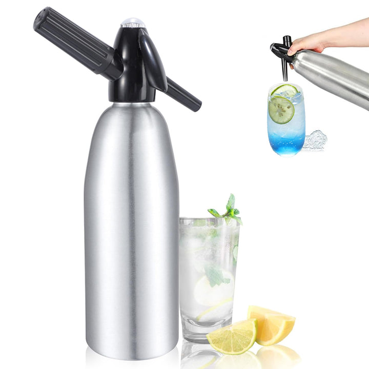 Soda Siphon,1L kohlensäurehaltiges Wasser Maschine,Seltzer Wasser Maker,Tragbare Aluminium Sparkling