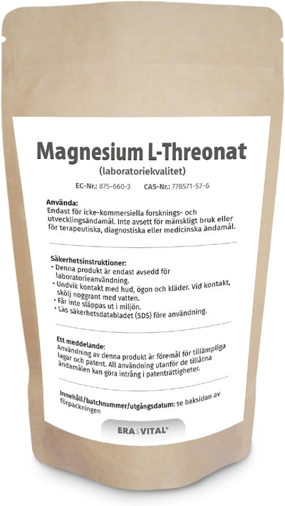 Magnesium L-Threonat - 99,6% Reinheit ±0,9, 8% Magnesiumgehalt - Hochreines Pulver für Forschung und