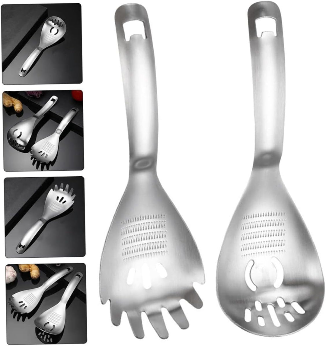 2 Stück Edelstahl Küchenutensil mit Knoblauchpresse und Kartoffelzerkleinerer Multifunktional und Er