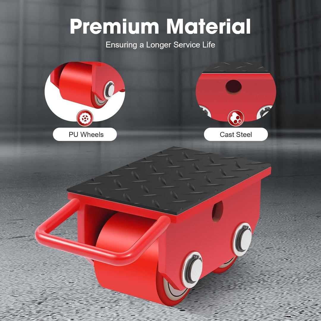 2500kg Schwerlastrollen Transportfahrwerk Maschinenbeweger Gerätewagen 5500 lbs Tragfähigkeit PU Räd