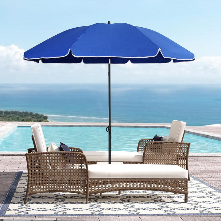 Sekey Sonnenschirm 160 cm mit Schutzhülle, Sonnenschirm Strand mit Neigungswinkel und Höhe verstellb