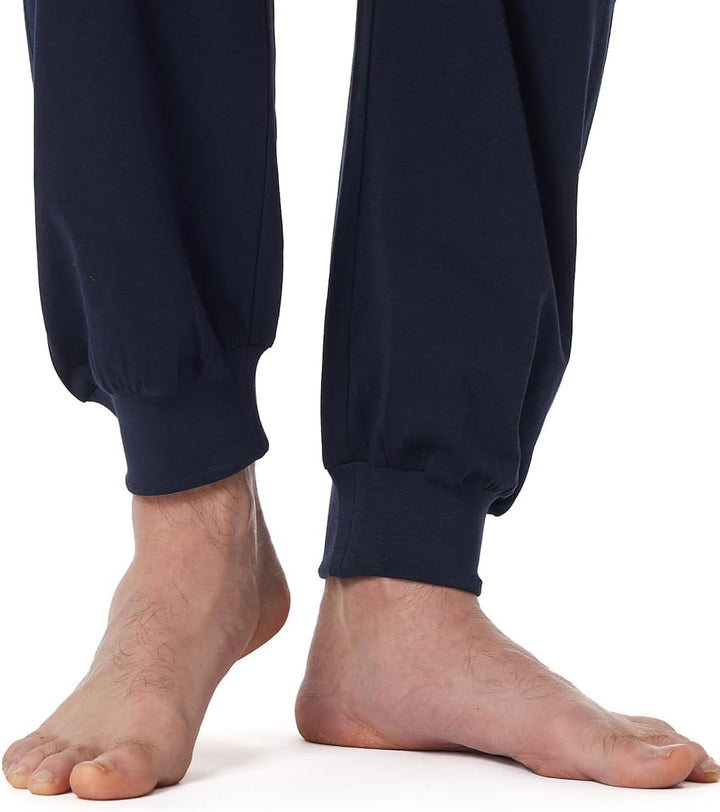 Schiesser Herren Schlafanzug lang mit Bündchen - Nightwear Set 25 Dunkelblau_182196, 25 Dunkelblau_1
