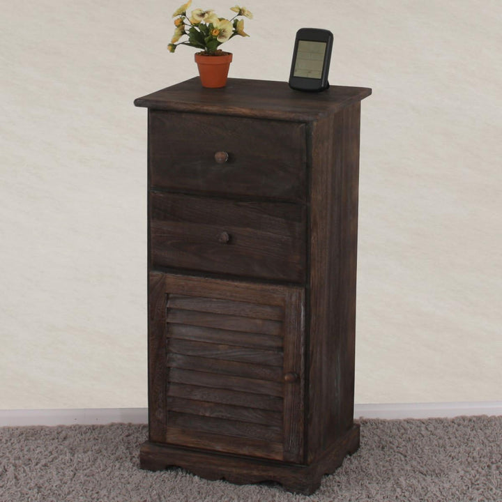 Mendler Kommode Schrank, 81x40x32cm, Shabby-Look, Vintage - braun
