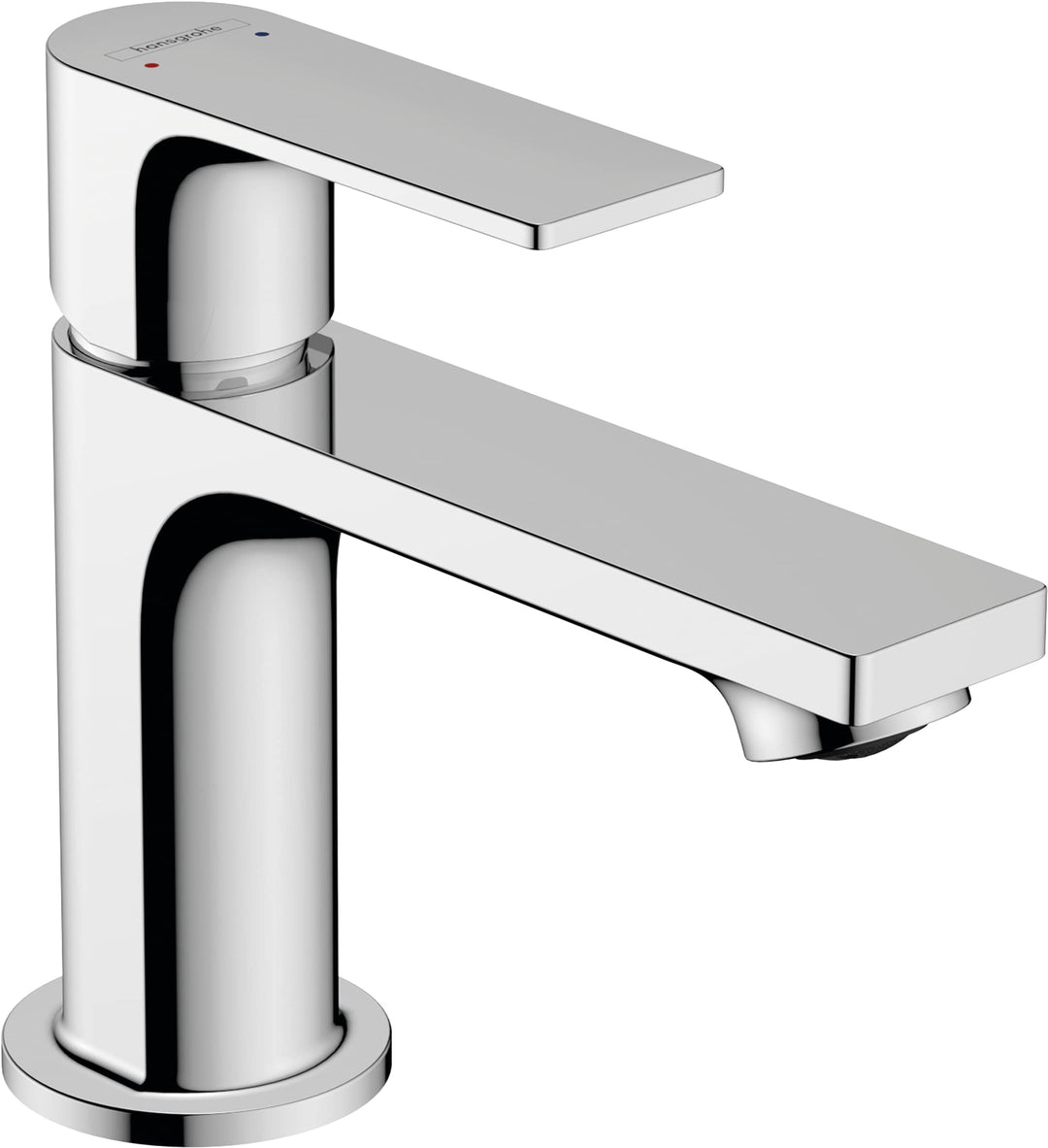 hansgrohe Waschtischarmatur Rebris E, Wasserhahn Bad mit Auslauf Höhe 80 mm, mit Zugstange, Badarmat