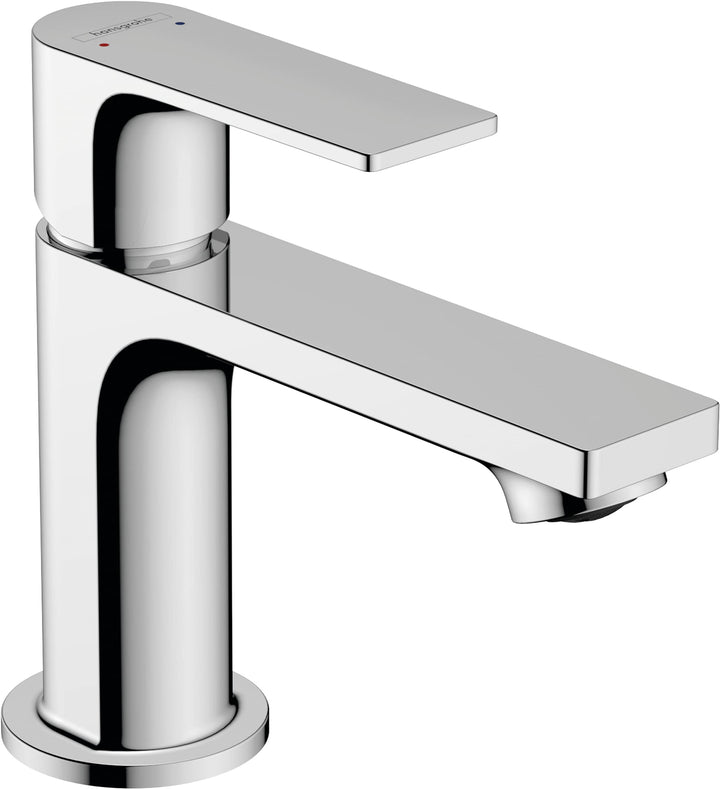 hansgrohe Waschtischarmatur Rebris E, Wasserhahn Bad mit Auslauf Höhe 80 mm, mit Zugstange, Badarmat