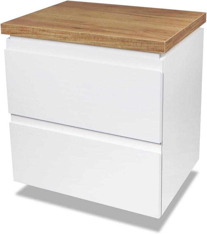 VBChome Badmöbel 60 cm Weiss Aufsatzwaschbecken Schwarz 41x35 cm Aufsatzwaschtisch mit Waschbeckenun