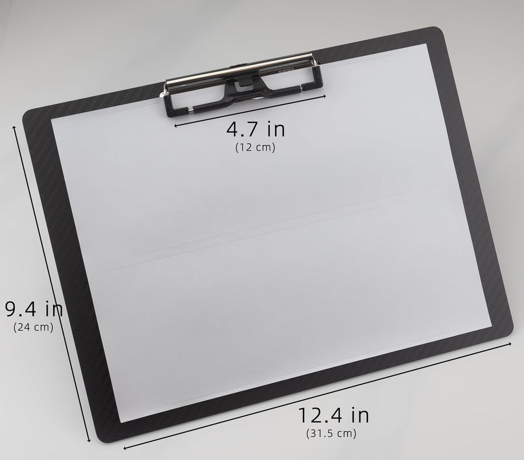 Echtes 3K-Kohlefaser-Klemmbrett, Ultraleicht,Robust und tragbar,1.5 mm Dicke, schwarz, geeignet für