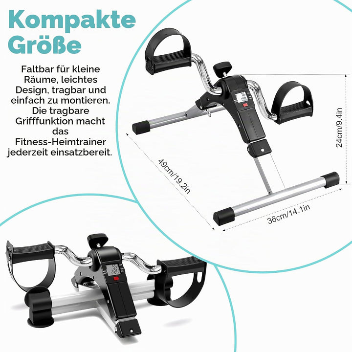 TechFit Pedal-Ausbilder, Mini-Heimtrainer für Heim und Büro, leichte Trainingsmaschine für Arme und