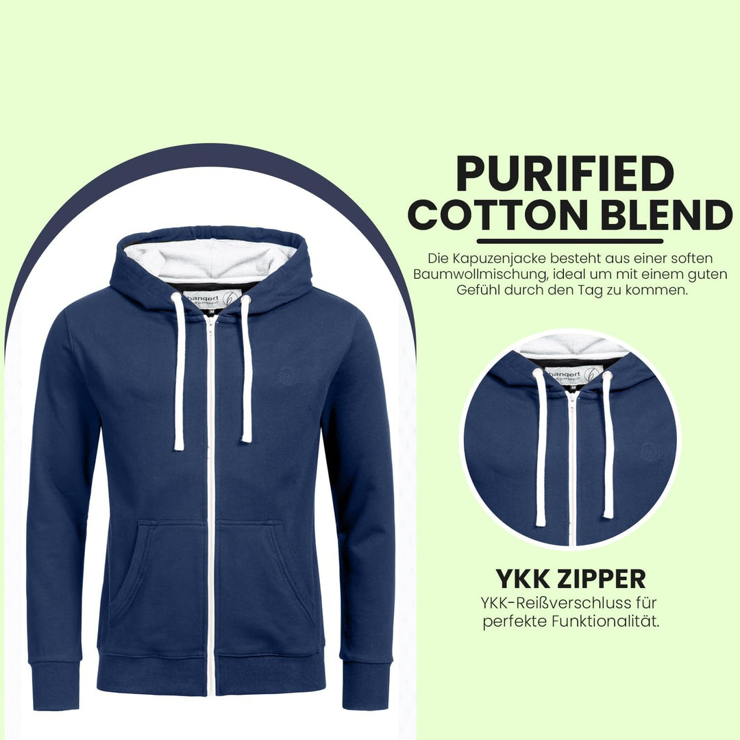 Banqert Herren Hoody | Faire Löhne | Purified Cotton Blend | div. Farben 3XL Blau, 3XL Blau