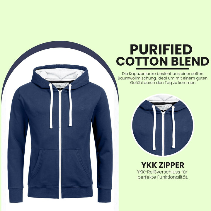 Banqert Herren Hoody | Faire Löhne | Purified Cotton Blend | div. Farben 3XL Blau, 3XL Blau