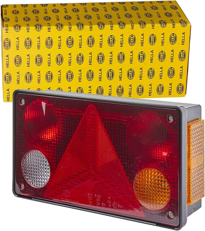 HELLA - Heckleuchte - Glühlampe - Anbau/geschraubt - Lichtscheibenfarbe: mehrfarbig - Stecker: Flach