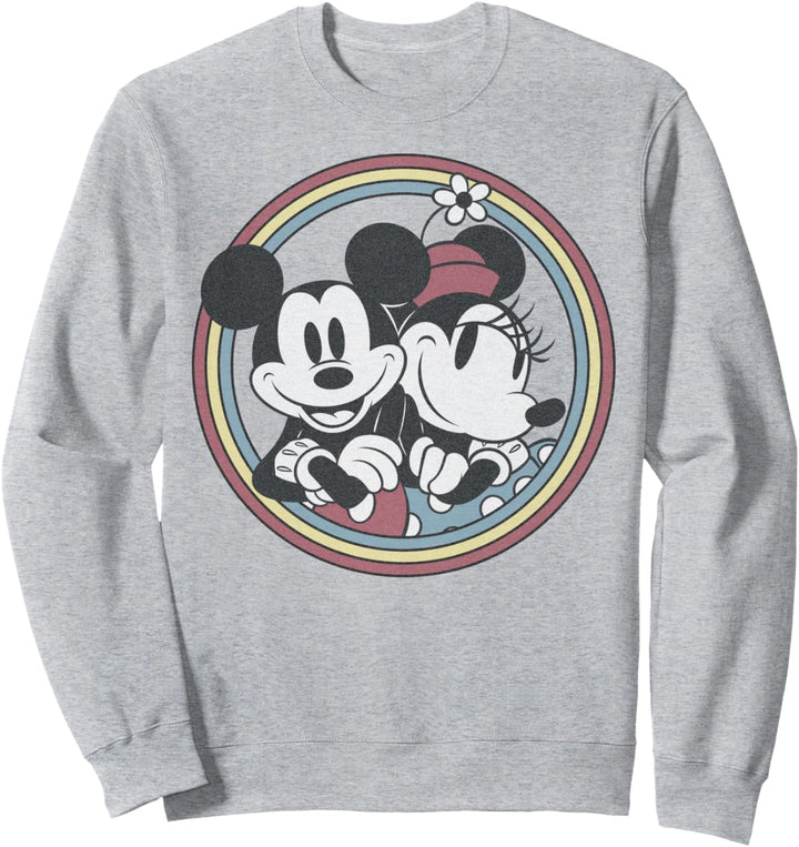 Disney Mickey And Friends Mickey And Minnie Retro Rainbow Sweatshirt