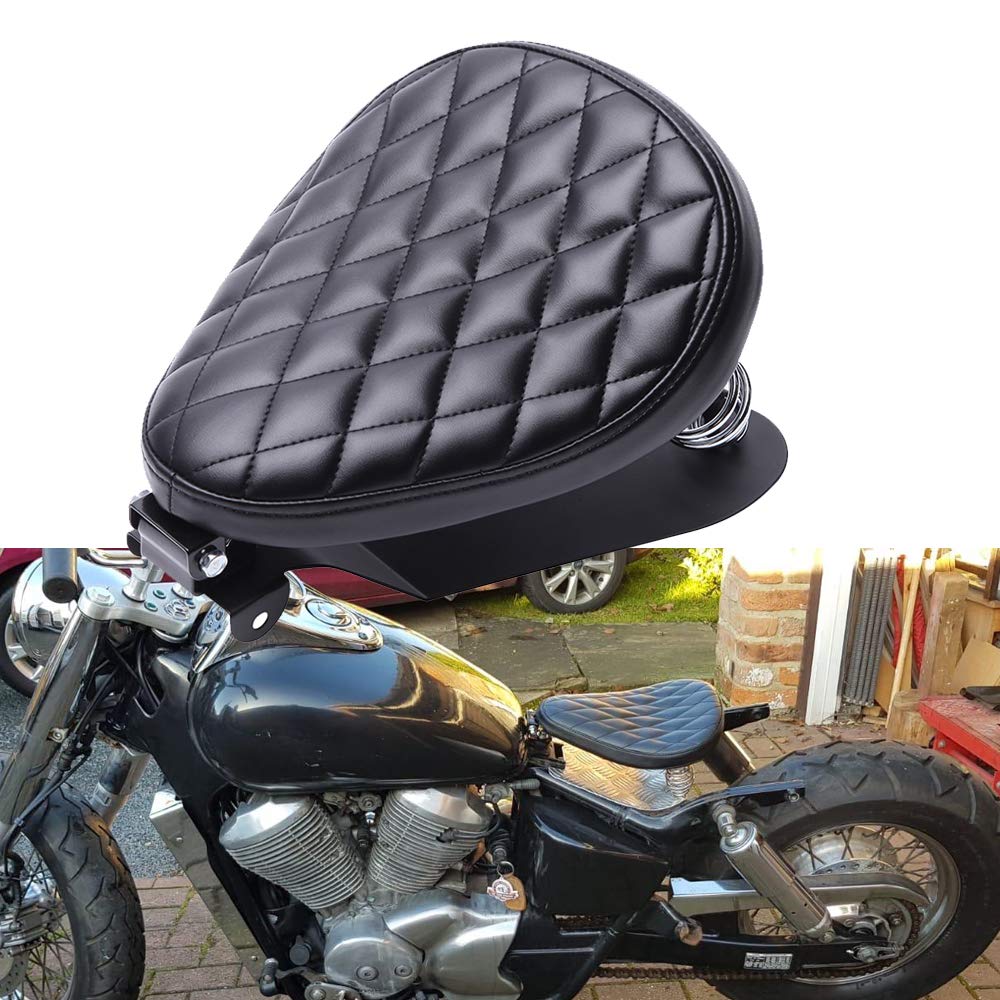 Motorrad Leder Solo Sitz, Motorrad Sitz Mit Frühling Grundplatte für Bobber Sportster XL1200 883 48