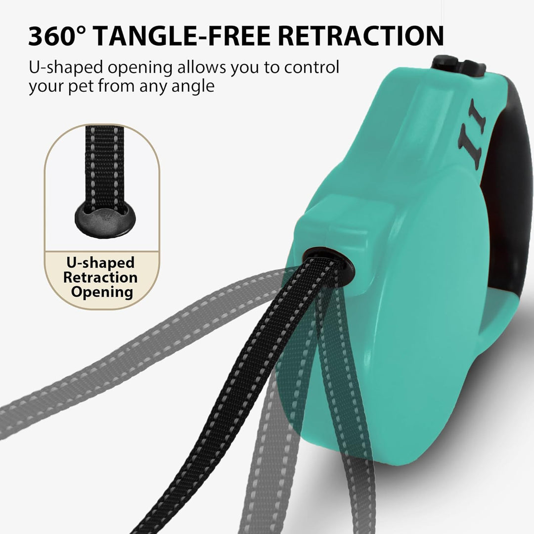 AIITLE 5 m robuste einziehbare Hundeleine für kleine Hunde, reflektierendes Nylonband, sofortige Ver