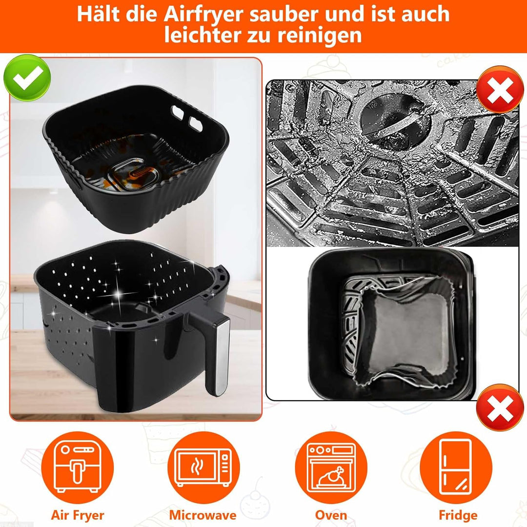 Goodpejine 9PCS 20CM Airfryer Zubehör Set für Philips 2000 Series 4,2L (NA229/00), Russell Hobbs L 4