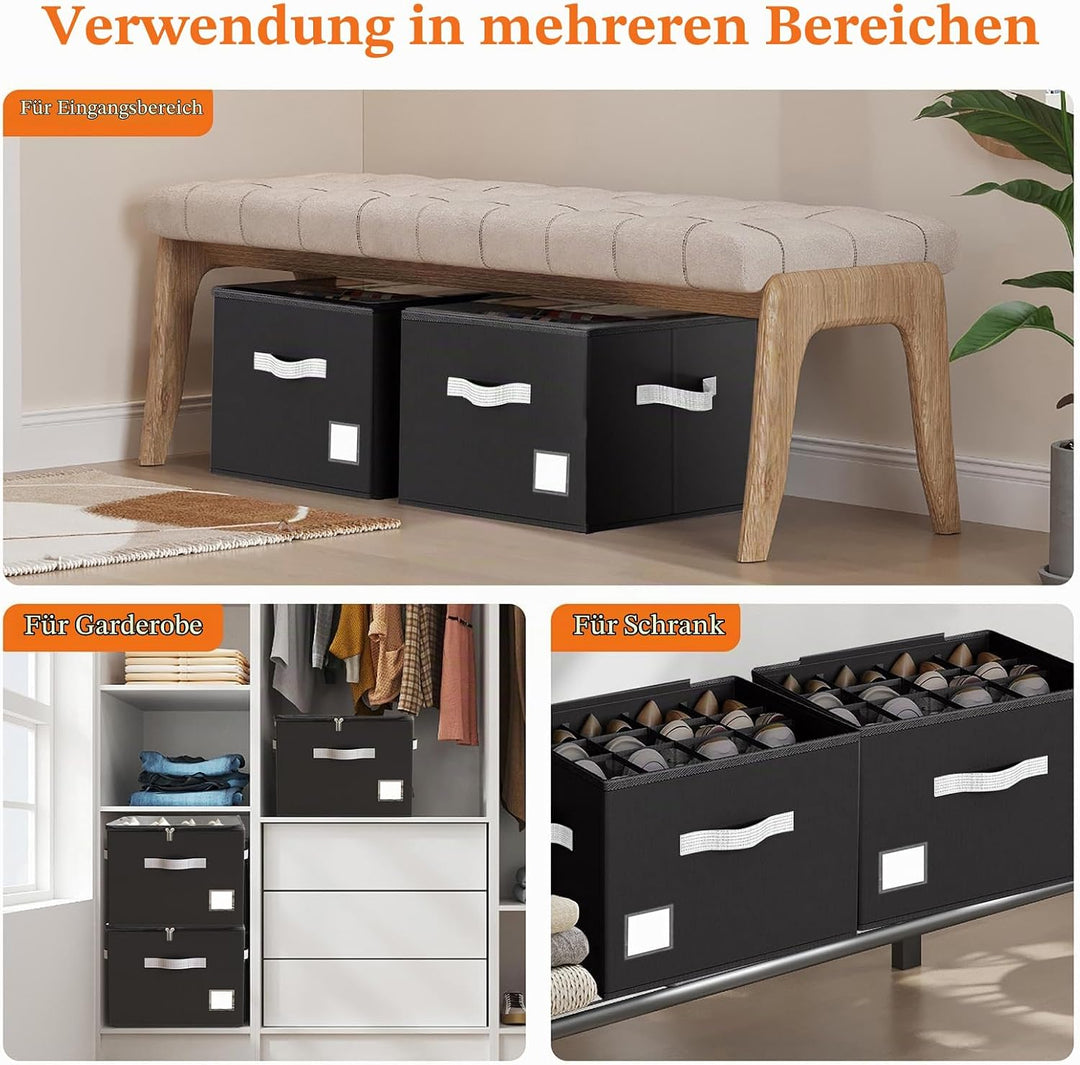 Schuhorganisator, Schuhkartonaufbewahrung für Schrank, Schuhaufbewahrungsorganisator mit Reissversch