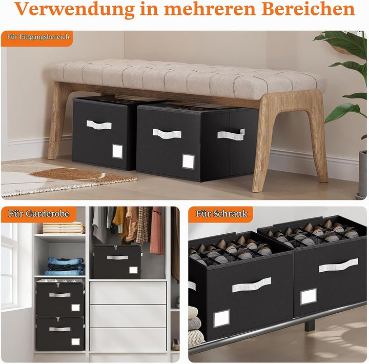 Schuhorganisator, Schuhkartonaufbewahrung für Schrank, Schuhaufbewahrungsorganisator mit Reissversch