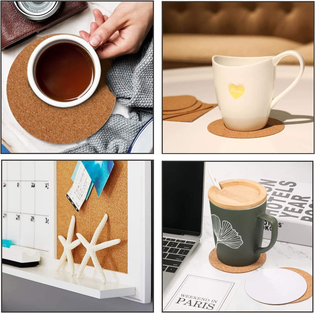 Untersetzer aus natürlichem Kork, Holz, Getränkeuntersetzer, Tee-, Kaffee-, Tassen-Matte, saugfähig,