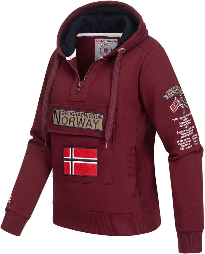 Geographical Norway GYMCLASS Damen Sweatshirt XXL Burgunderrot, XXL Burgunderrot