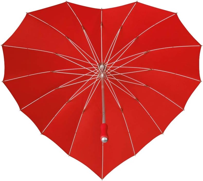 VON LILIENFELD Regenschirm Damen Sonnenschirm Brautschirm Hochzeitsschirm Herz rot
