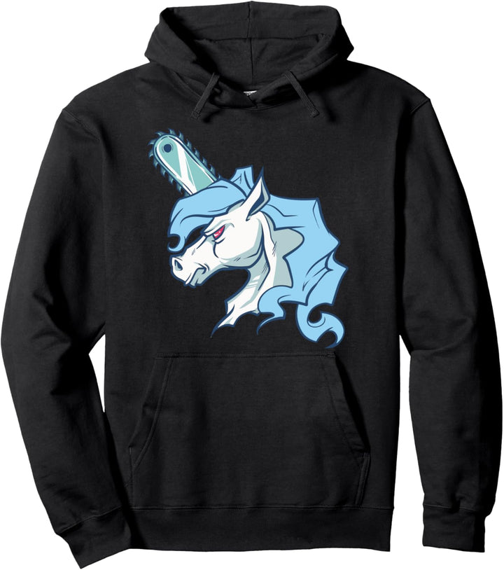Kettensägen-Einhorn kommt, um Geschenk zu töten Pullover Hoodie