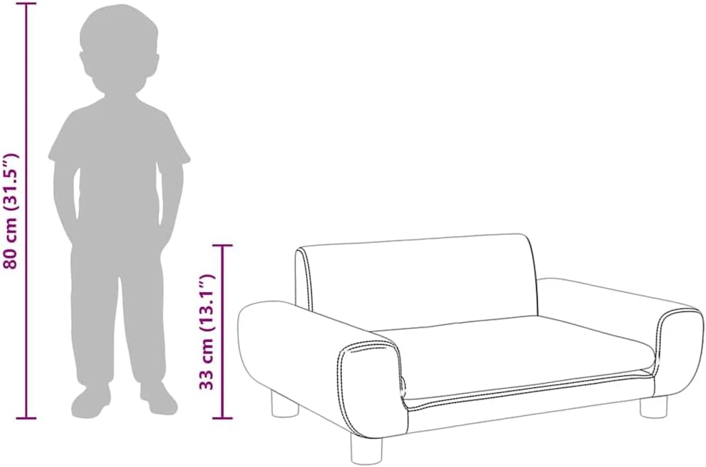 vidaXL Kindersofa Hellgrau 70x45x33 cm Samt 70 x 45 x 33 cm Hellgrau, 70 x 45 x 33 cm Hellgrau