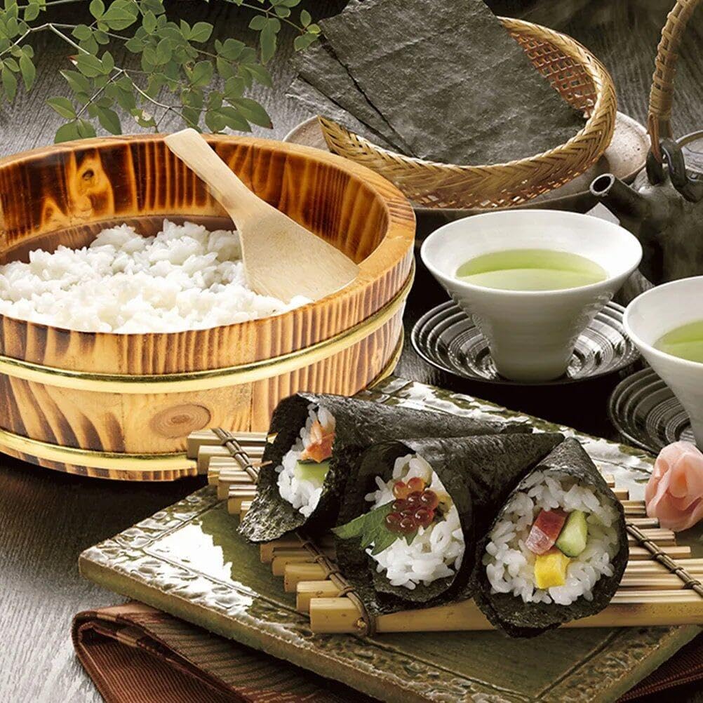 Wudaizhi Hölzerne Sushi Reisschale Hangiri Sushi Oke Sushi Reis Mischwanne Tablett Reis Mischschale