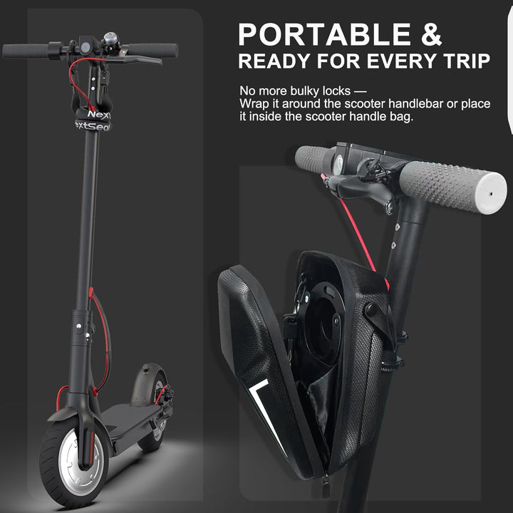 E Scooter Schloss, Diebstahlsicher Handschellenschloss mit Schlüssel und Aufbewahrungstasche, Roller