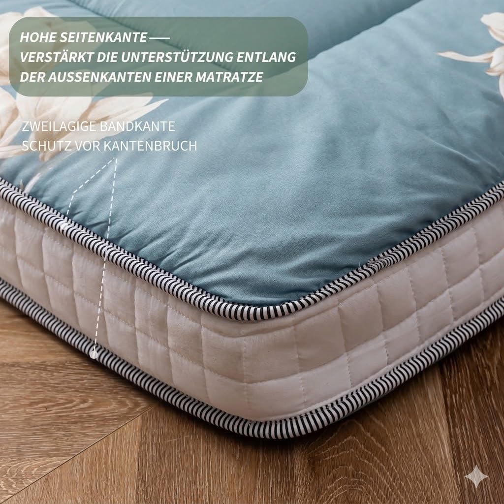 MAXYOYO Futon Matratze - gepolsterte japanische Bodenmatratze Gesteppte Klappbett Baumwolle Topper -