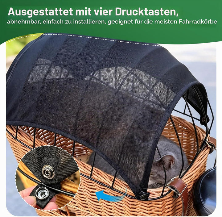 Fahrradkorb Abdeckung, atmungsaktives Sonnensegel für Hundefahrradkorb hinten, Wind und staubdicht,