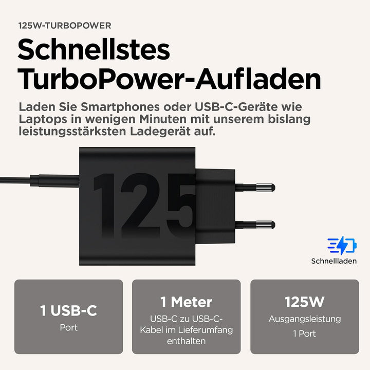 Motorola Turbopower 125W Duo-Port Universal Black Ac Fast, PG38C06280 125W-Ladegerät, 125W-Ladegerät