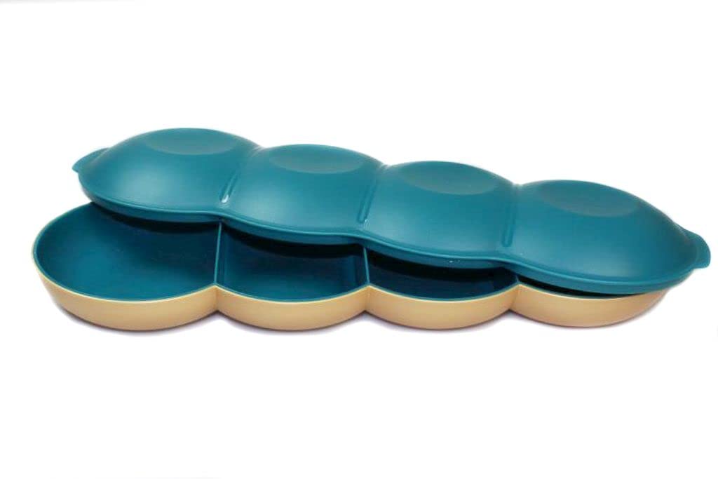 Tupperware Allegra Perle türkisgrün Gold Servierschale Servierschalenquartett
