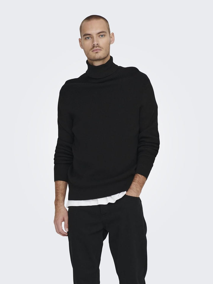 ONLY & SONS Male Strickpullover ONSPHIL Pullover XS Schwarz, XS Schwarz