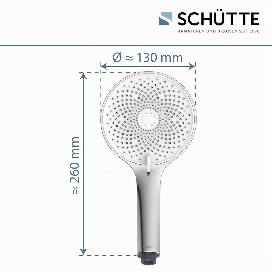 SCHÜTTE Handbrause SAMOA RAIN | Samtstrahl-Technologie | Duschkopf mit über 300 Düsen | 3 einstellba