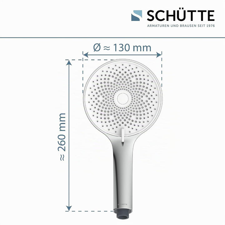 SCHÜTTE Handbrause SAMOA RAIN | Samtstrahl-Technologie | Duschkopf mit über 300 Düsen | 3 einstellba