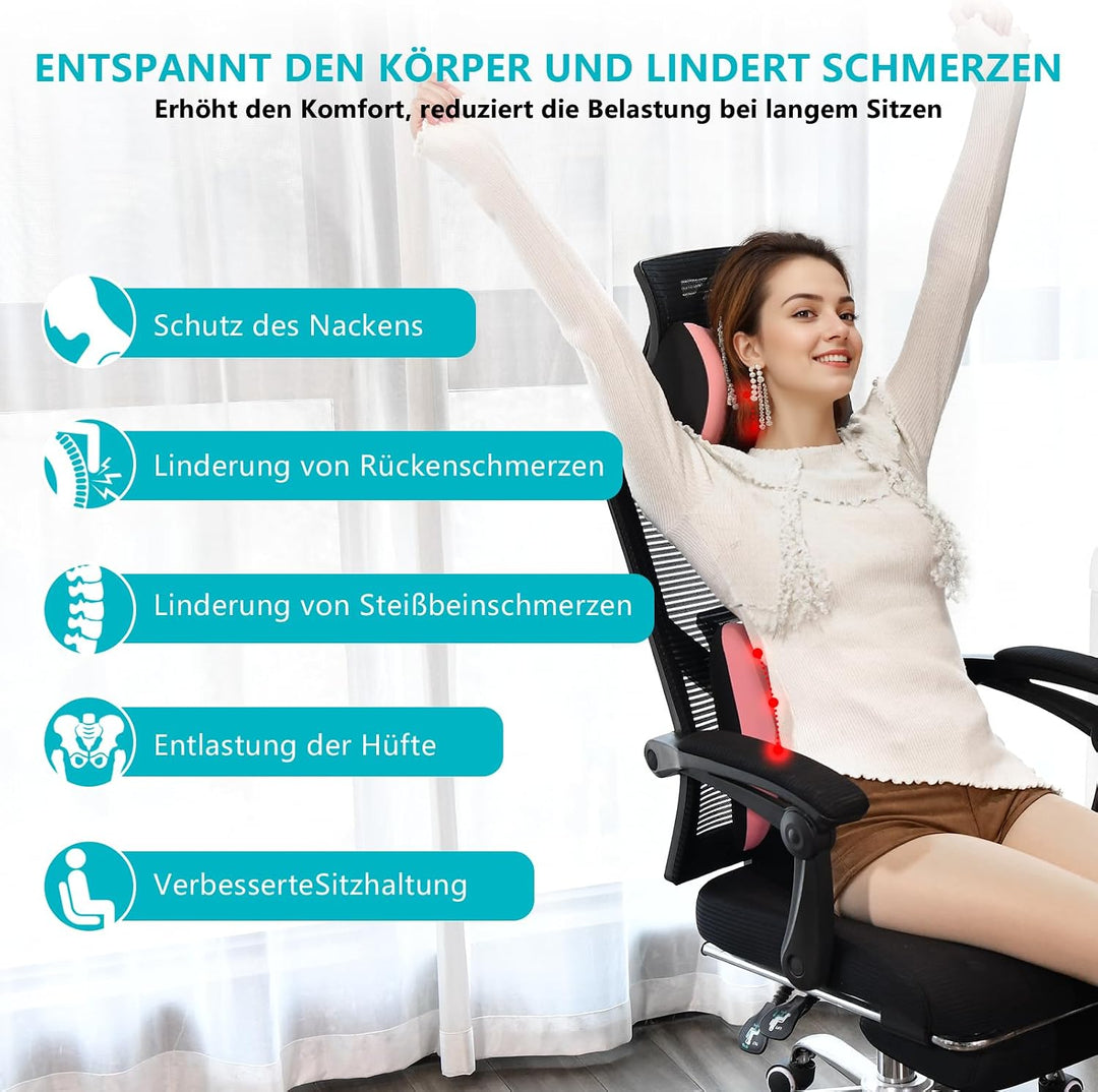 FLORICH Auto Sitzkissen und Lendenkissen Memory Foam Schreibtischstuhl Kissen Ergonomisches Sitzkiss