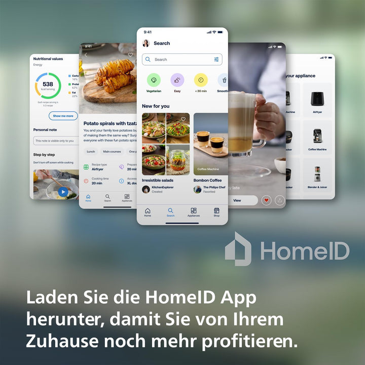 Philips Airfryer Essential - 4.1-Liter-Pfanne, Fritteuse ohne Öl, Rapid Air technology, NutriU App m