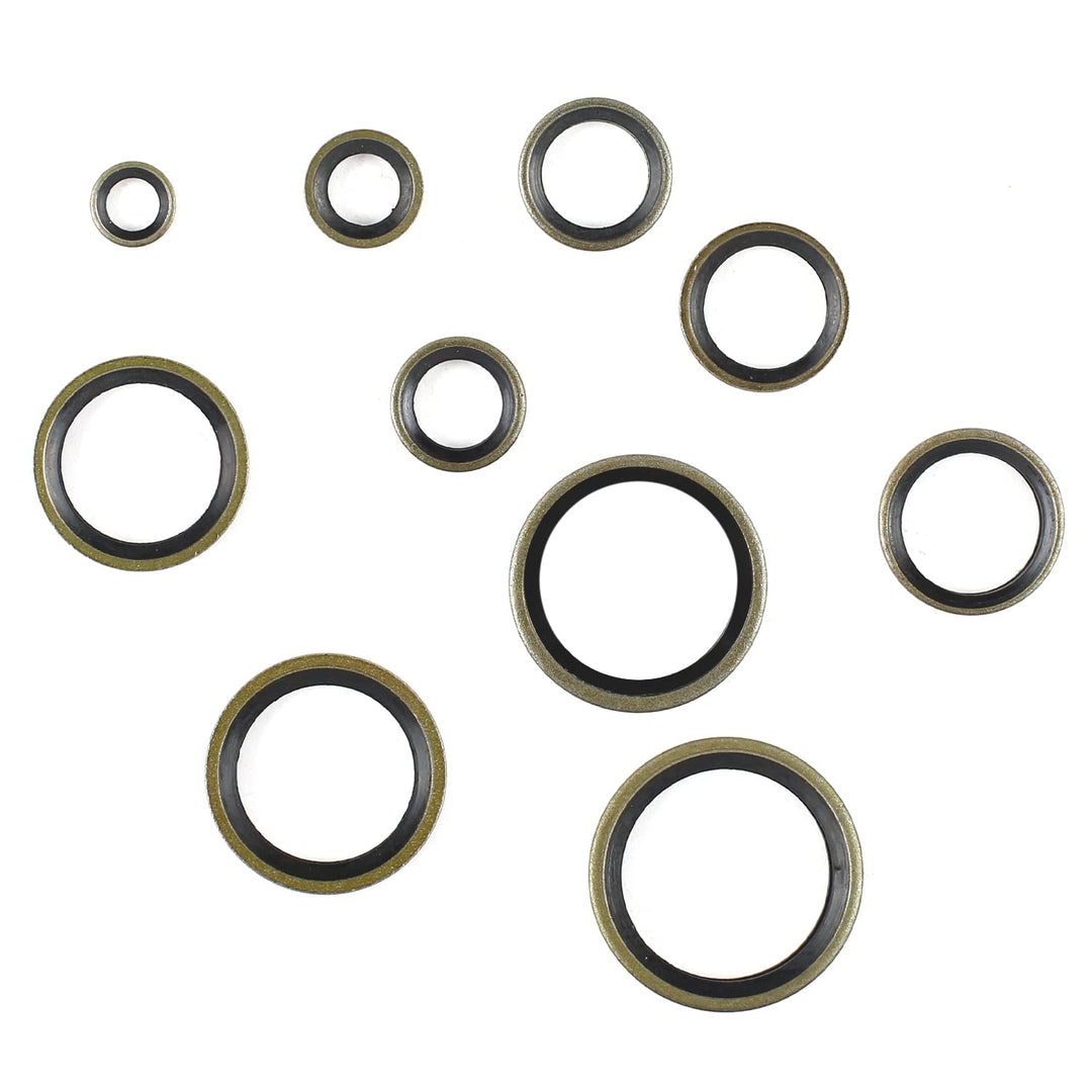 MaxAwe 150 Stk M6-M24 Hydraulik Dichtringe mit Gummilippe, Ölablassschrauben Bonded Seals, Dichtungs