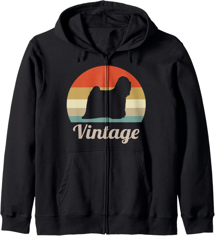 Tibet Terrier Vintage Retro Style Hunde Kapuzenjacke