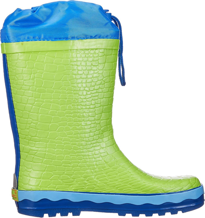 Playshoes Unisex Kinder Gummistiefel Zugband Regenstiefel, Dino