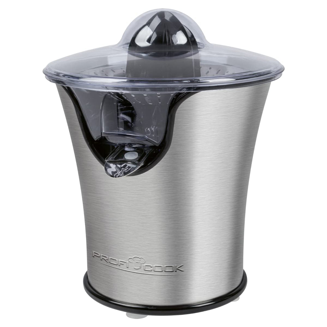 ProfiCook Zitruspresse PC-ZP 1018,Edelstahlgehäuse, Edelstahlsieb, Tropfstopp, automatische Start/St