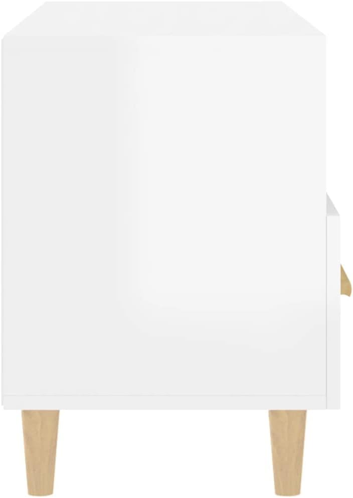 homiuse TV-Schrank TV Lowboard Hochglanz-Weiss 80x36x50 cm Holzwerkstoff TV Board Fernsehschrank Fer