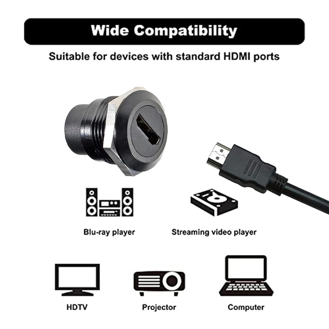 PENGLIN 2 STÜCK HDMI 2.0 Anschluss für Panelmontage, HDMI Durchgangskabel Koppler 4K 30Hz 3D und HDR
