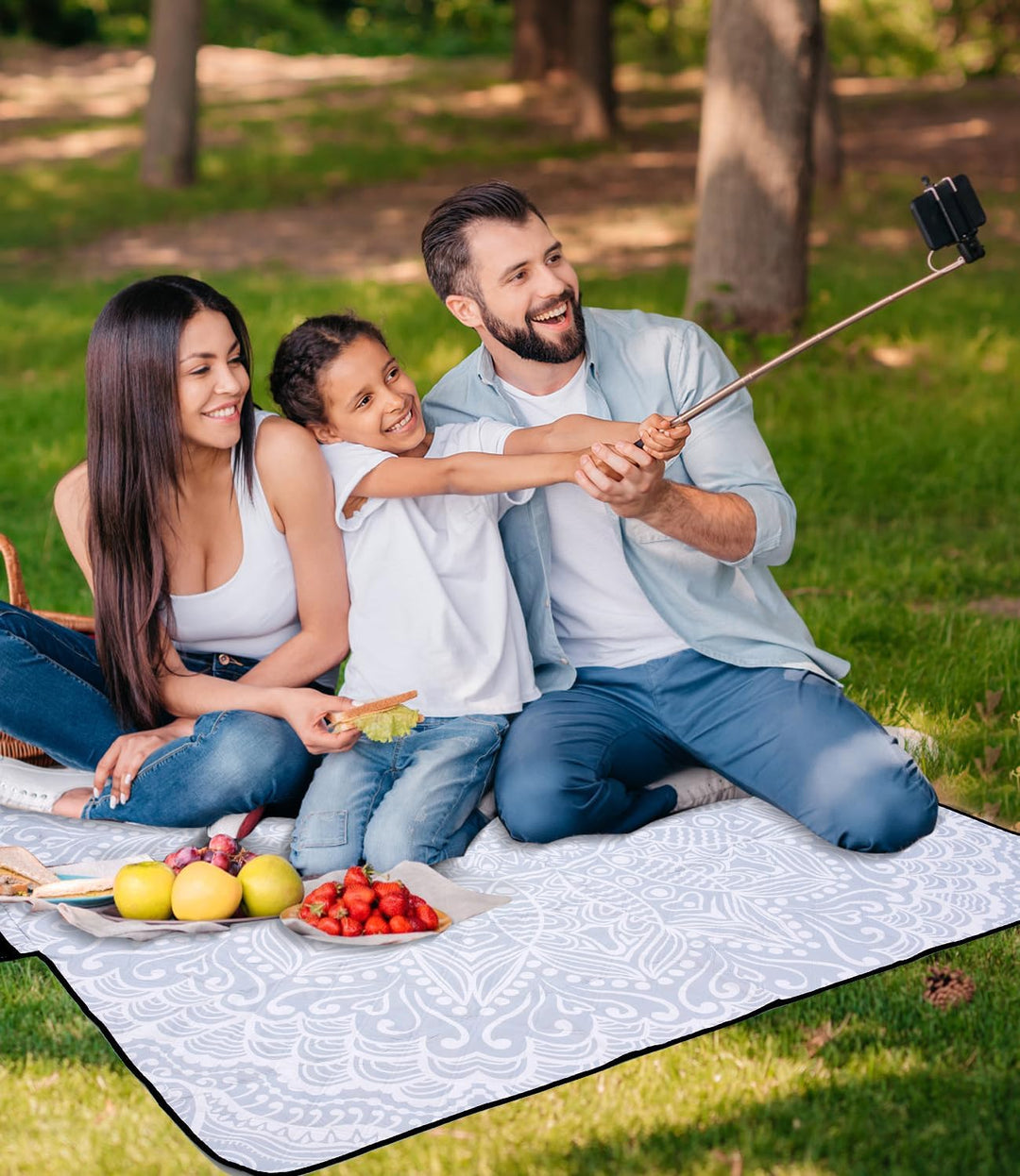 DEWUR Picknickdecke wasserdicht waschbar, Stranddecke Sandfrei XXL Campingdecke Strandmatte isoliert