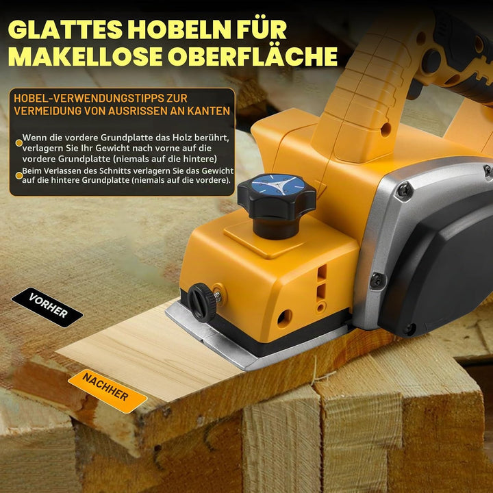 Kabellose elektrische Hand-Planer kompatibel mit Dewalt 20V Batterie, 15000RPM bürstenlose Power Hol
