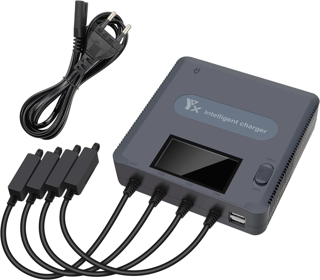 LYONGTECH LCD Display Akku Ladegerät für DJI Air 2S,Mavic Air 2 Drohne, lädt 4 Batterie und 2 USB-An